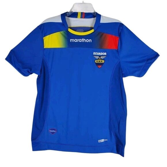 Marathon 2012 Barcelona SC Home Jersey Shirt Mens L Yellow Multi Soccer SS - Picture 1 of 14